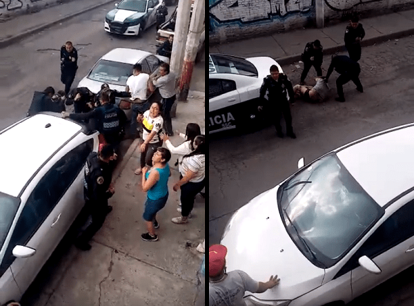 Se enfrentan policías y habitantes de la GAM por despojo de armas de cargo #VIDEO