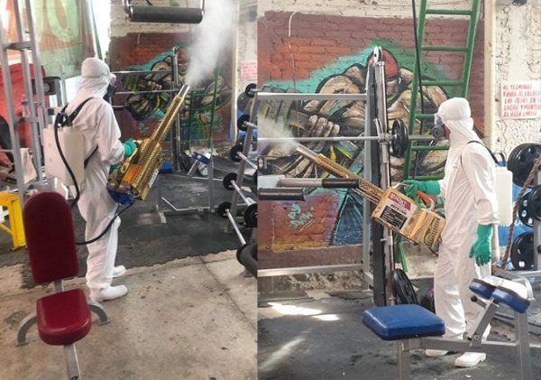 Autoridades sanitizan el gimnasio Las Barras Praderas tras fallecimiento de "La Jefa"