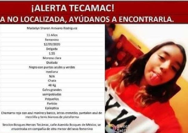 Maybelyn tiene 11 años y desapareció en Tecámac #AlertaAmber