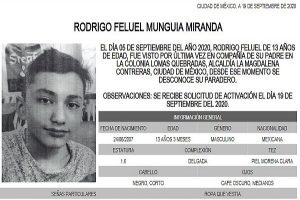 #AlertaAmber Rodrigo desapareció en Magdalena Contreras