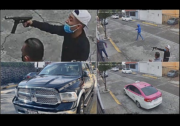 Con un arma de alto poder, sujetos asaltan a conductor en calles de Tlalnepantla