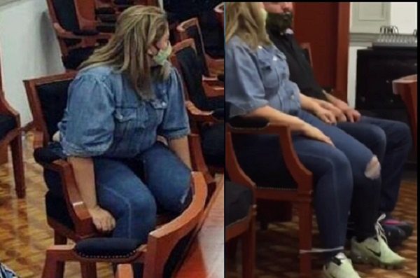 Mujer se amarra a silla en la CNDH para exigir justicia por la violación de su hija