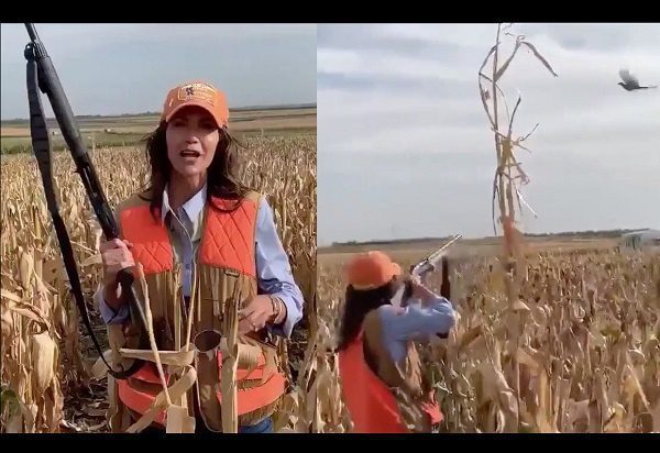 "Menos Covid, más caza", dice gobernadora de Dakota del Sur mientras caza aves #VIDEO