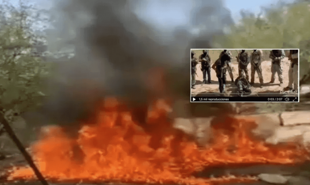 Narcos queman vivo a supuesto integrante de Grupo Delta #VIDEO