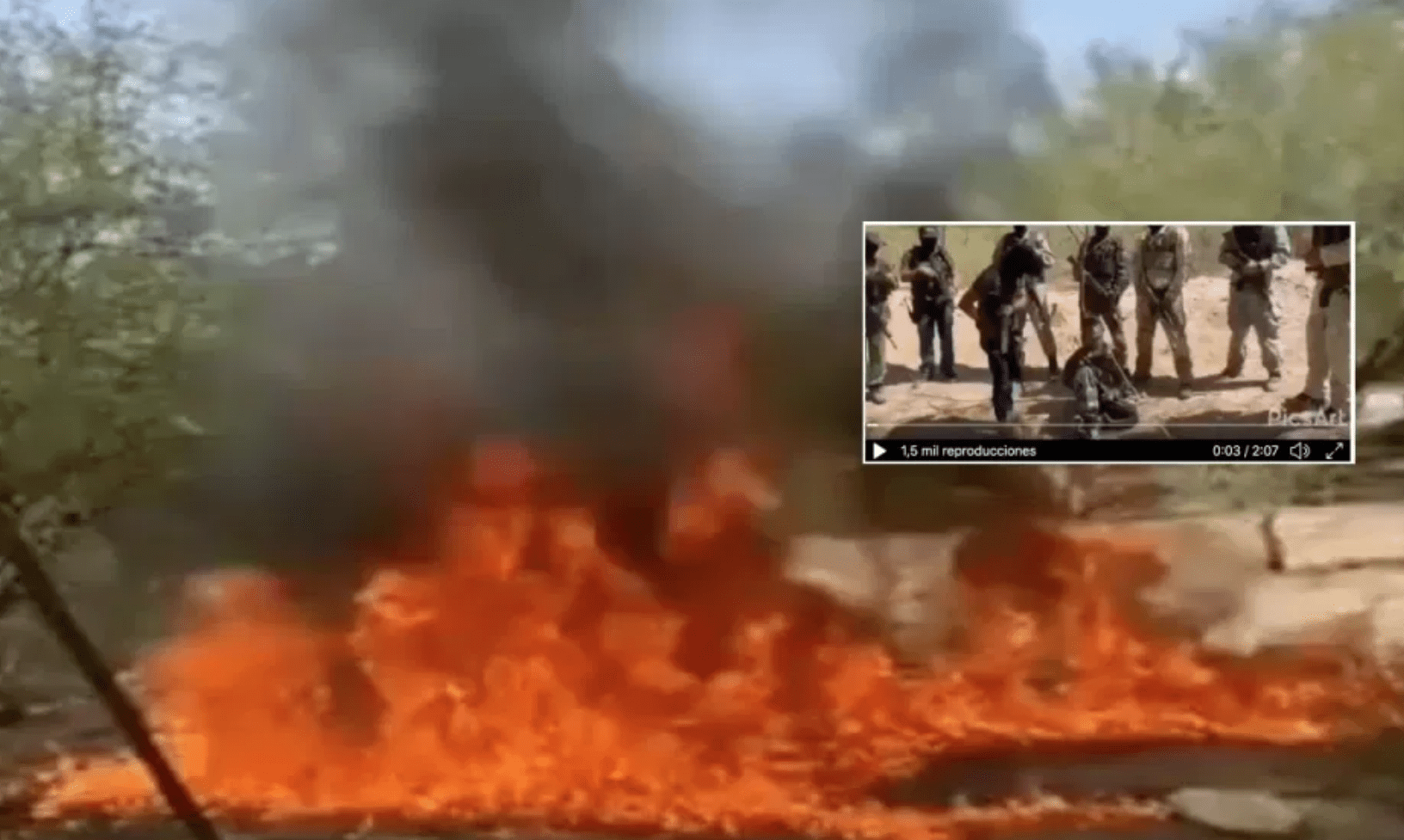 Narcos queman vivo a supuesto integrante de Grupo Delta #VIDEO