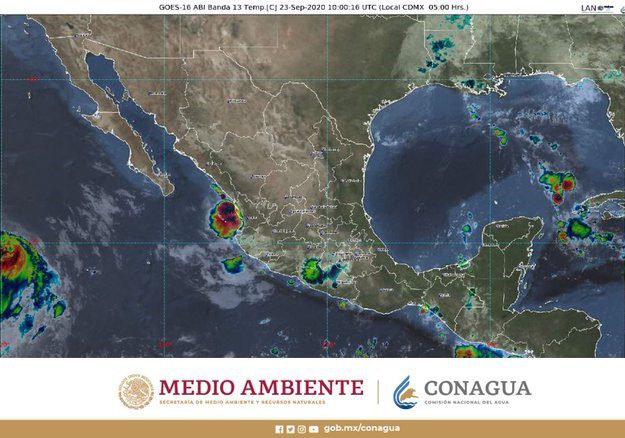 Un canal de baja presión y aire húmedo, favorecen lluvias en parte del territorio mexicano