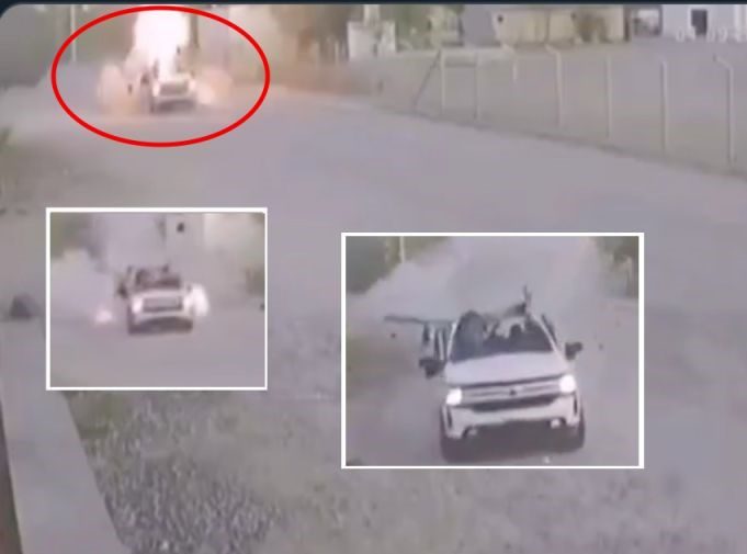 #VIDEO del momento en que estalla una granada dentro de una camioneta del Cártel Gente Nueva en Carborca