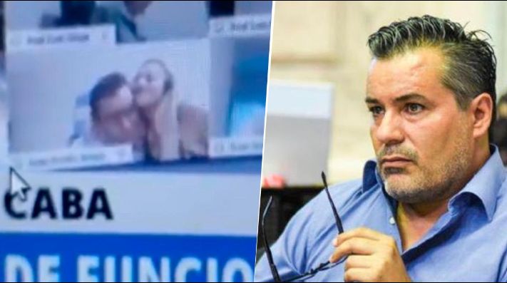 Diputado renuncia tras ser sorprendido besando un seno de su pareja en plena sesión virtual #VIDEO