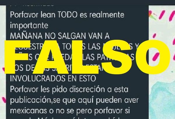 Con falsa cadena de WhatsApp, buscan generar psicosis entre la población