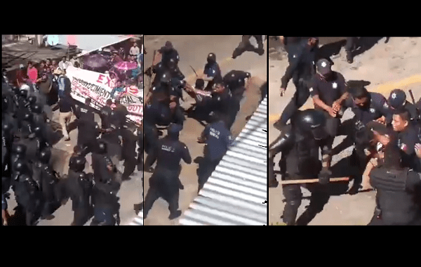 Decenas de lesionados deja enfrentamiento entre plicías y habitantes de San Jerónimo Bachajón, Chiapas #VIDEO