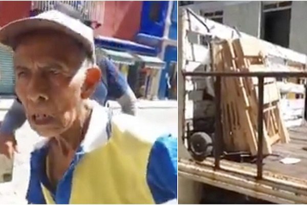 Autoridades confiscan mercancía de abuelito en calles de Oaxaca #VIDEO
