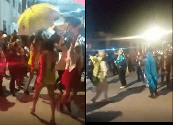 ¡Hasta con policías presentes! Celebran carnaval en San Salvador Atenco #VIDEO