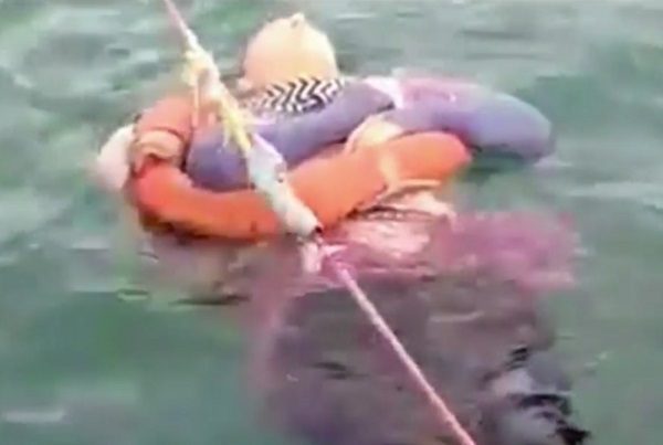 Mujer es rescata tras permanecer 8 horas flotando a mar abierto #VIDEO