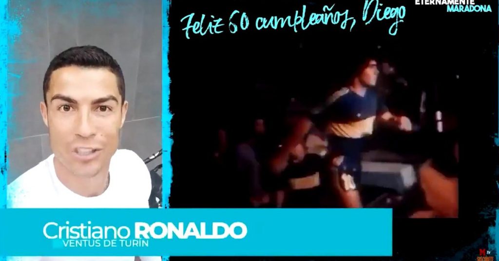Así fue la viral felicitación de Cristiano Ronaldo a Maradona en sus 60 años #VIDEO