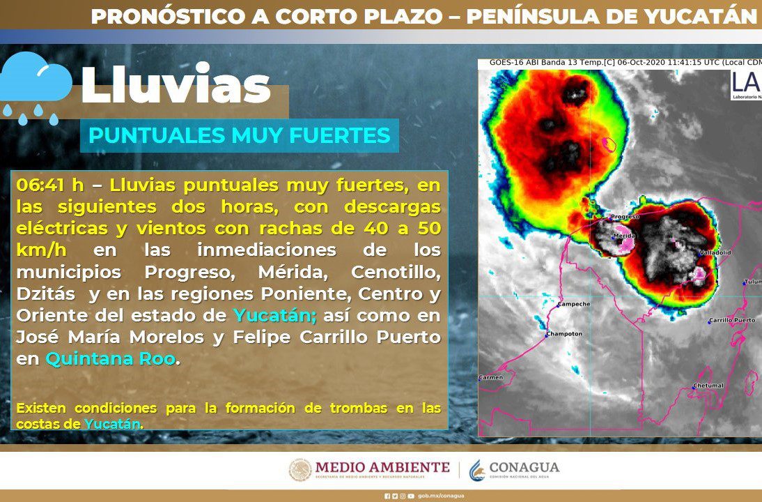 Se esperan intensas lluvias en el sur del territorio nacional por el ciclón tropical "Gamma" y el huracán "Delta"