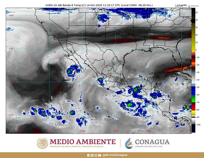 La Onda Tropical Número 40 generará lluvias sobre las costas del Pacífico Sur mexicano