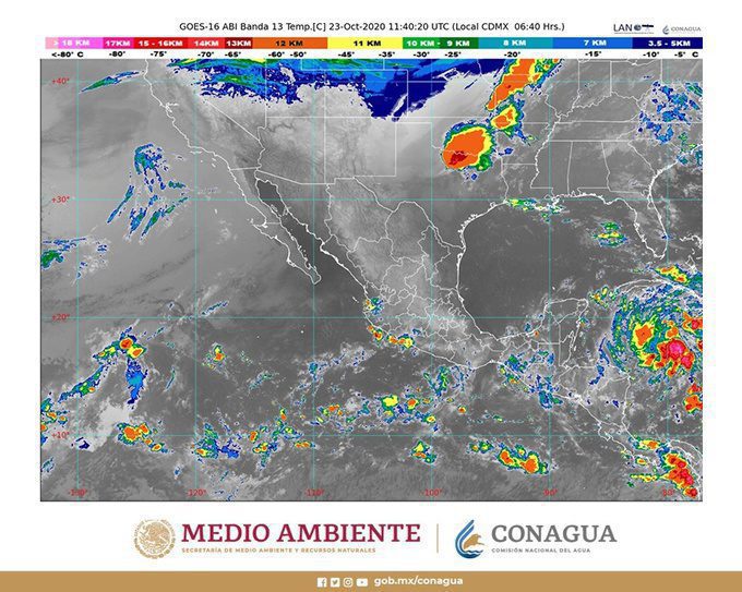 Se prevén lluvias muy fuertes para el sureste de México