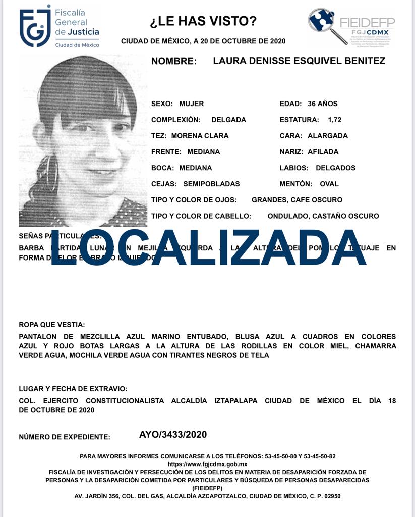 Mujer desaparecida en Iztapalapa es localizada en Veracruz