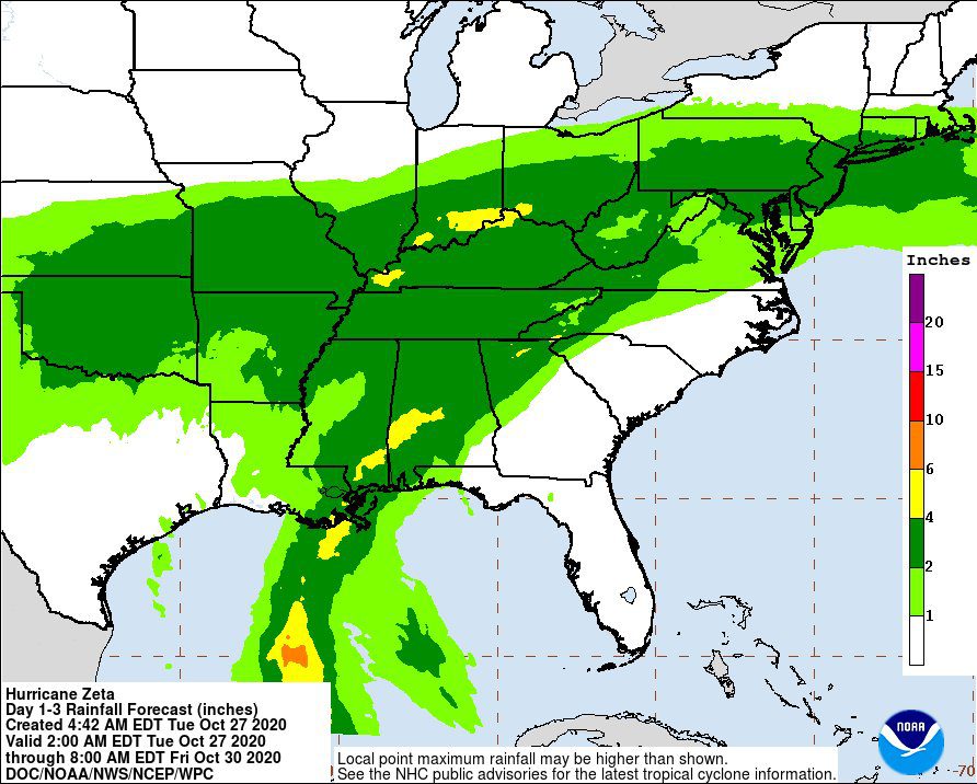 Alerta en Nueva Orleans tras el paso de Zeta por México