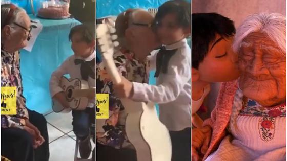 Niño conmueve las redes cantándole a su abuelita como en "Coco" #VIDEO