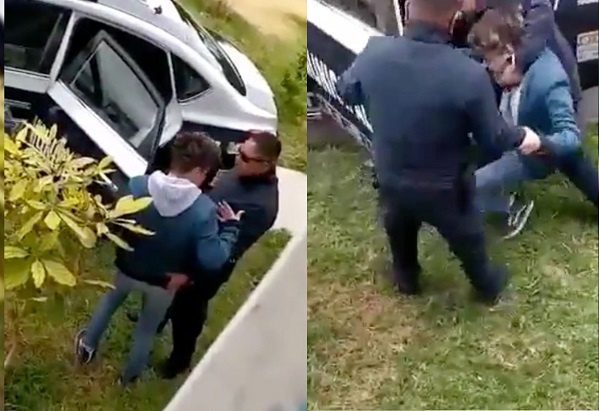 Elementos de la policía de Ecatepec intentan subir a un joven a la fuerza y sin motivo #VIDEO