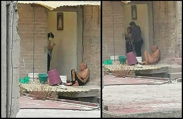 Autoridades de Neza investigan a familia que saca a la intemperie y desnuda a abuelito