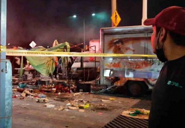 Tres heridos graves deja explosión de tianguis de pirotecnia en Celaya