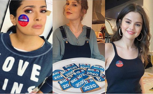 Famosos comparten haber votado y llaman al voto a favor de Trump y de Biden