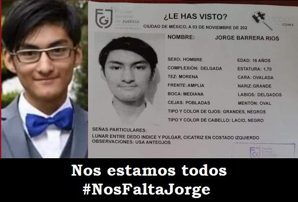 Con el hashtag #NosFaltaJorge buscan a estudiante de la UNAM desaparecido