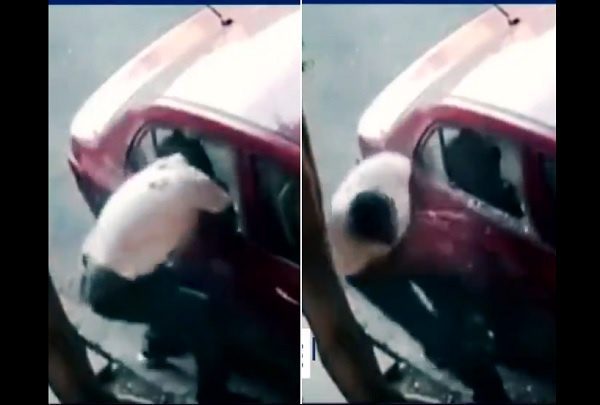 Ladrón da cristalazo a un automóvil para robarse una tablet #VIDEO