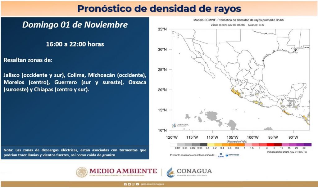 Se prevén lluvias con tormentas en zonas del sureste mexicano