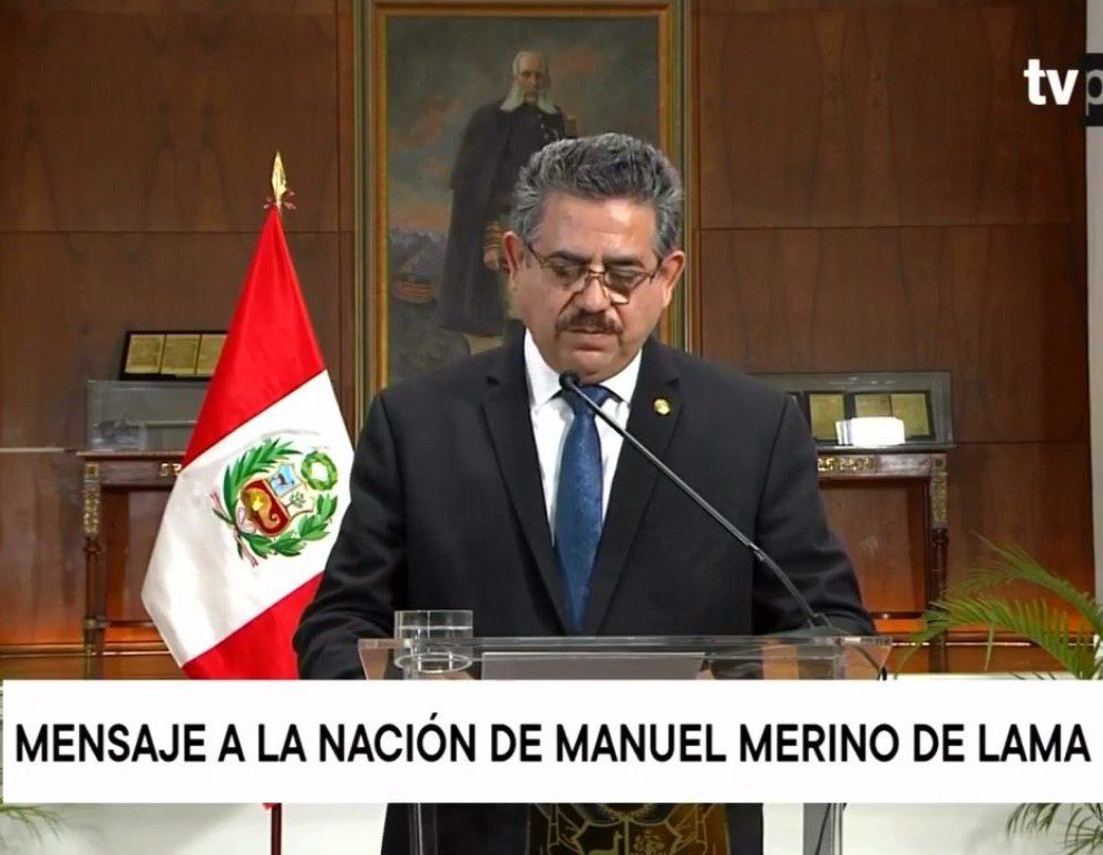 Renuncia Manuel Merino, presidente interino de Perú #VIDEO