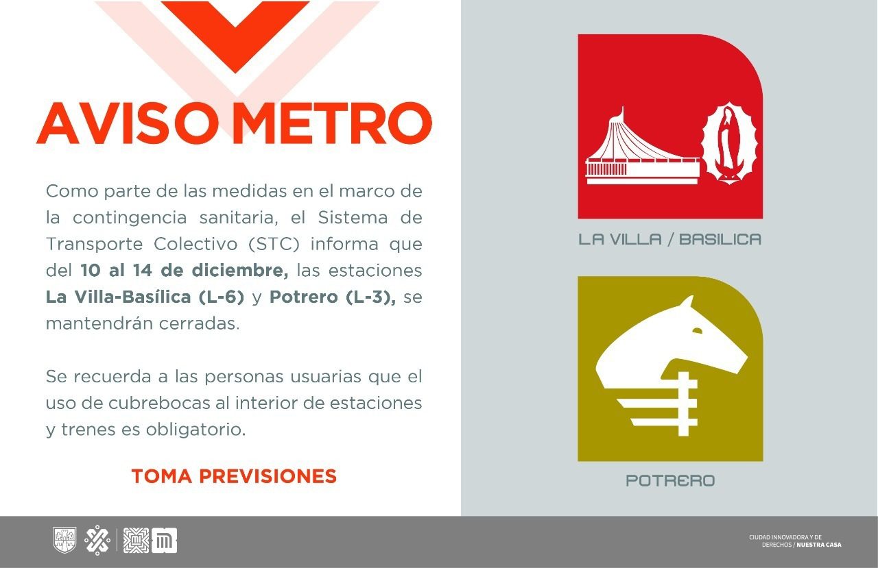 Estaciones del Metro cercanas a la Basílica de Guadalupe cerrarán en diciembre