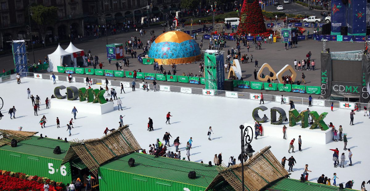 Cancelan pista de hielo en el Zócalo de la CDMX, debido a la pandemia