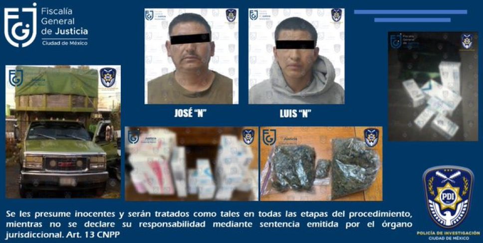 Detienen a dos sujetos por robo de medicamentos oncológicos en Iztapalapa