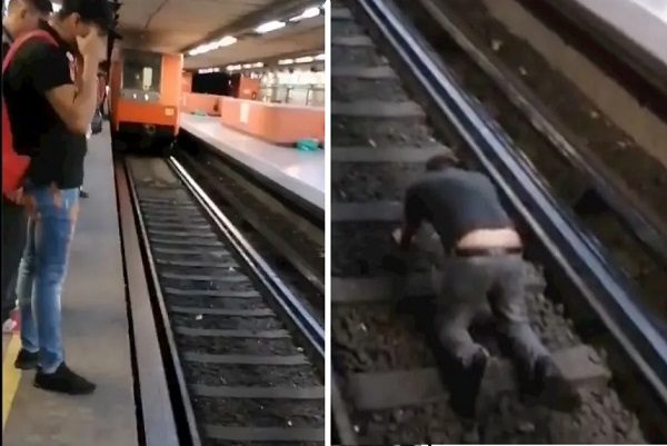 Así frenó el conductor de un convoy del Metro cuando un hombre se arrojó en la estación Garibaldi #VIDEO