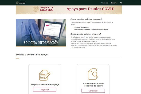 Inicia registro en línea de apoyos a familiares de fallecidos por Covid-19