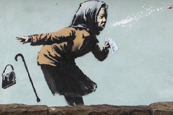 Banksy plasma su nueva obra relacionada con el Covid-19