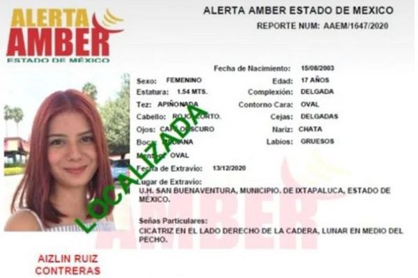 Localizan con vida a Aizlin Ruiz, desaparecida en Ixtapaluca