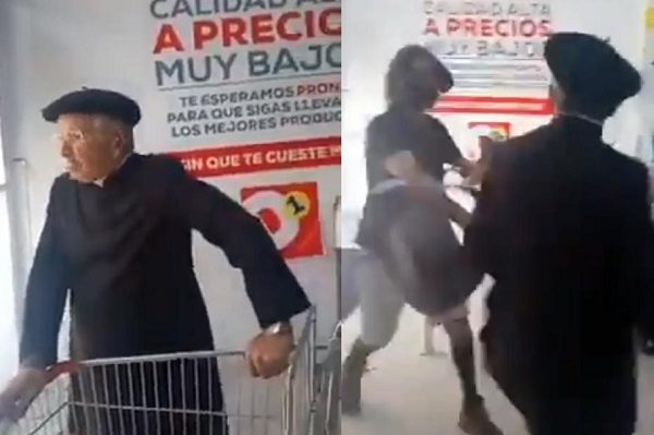 Sacerdote se niega a usar cubrebocas y responde a golpes #VIDEO