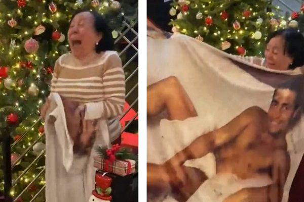 Abuelita se vuelve viral tras recibir cobija de Chayan de Navidad #VIDEO