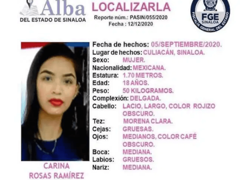 Buscan a Carina, joven de 18 años desaparecida en Culiacán