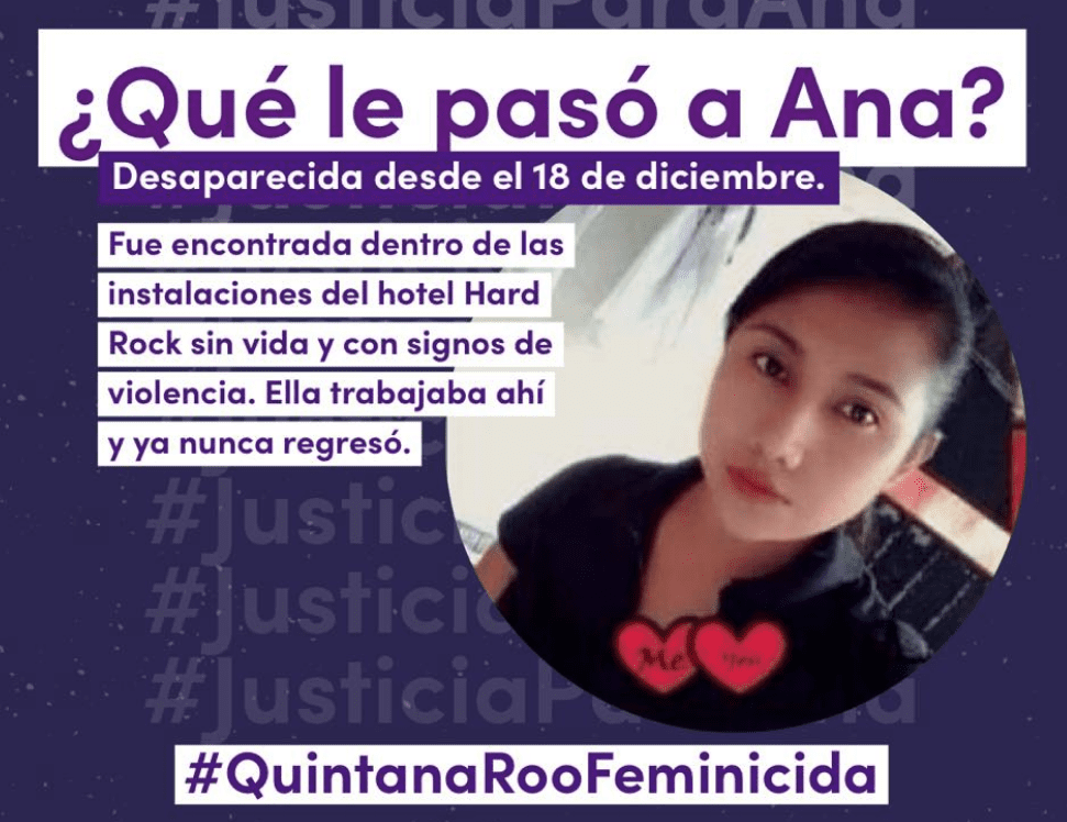 Hallan sin vida a Ana Gómez, joven reportada como desaparecida en la Rivera Maya