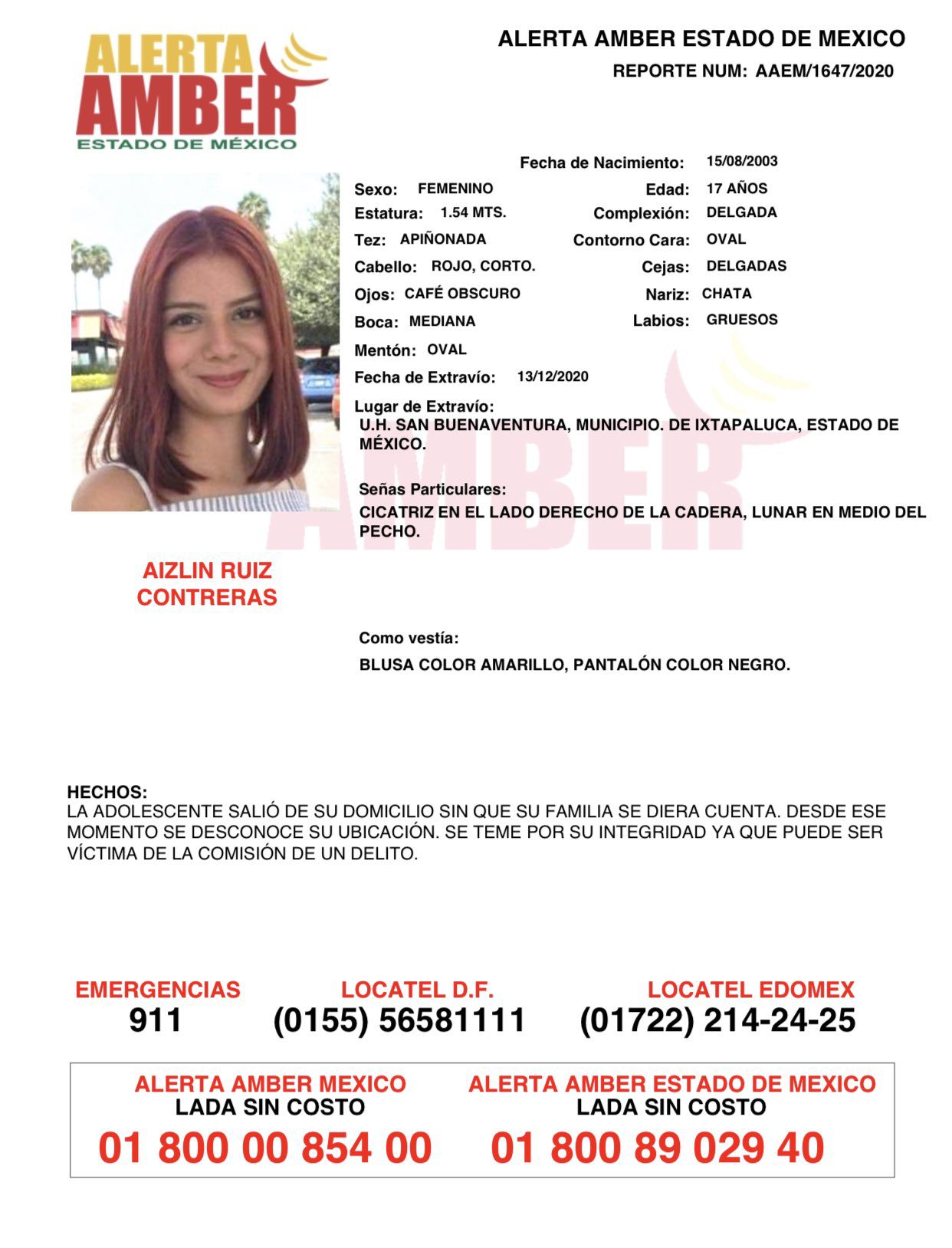 Buscan a Aizlin Ruiz, adolescente que desapareció en Ixtapaluca