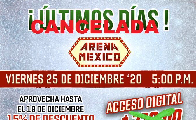 Cancelada la función de Navidad del CMLL, por Semáforo Rojo