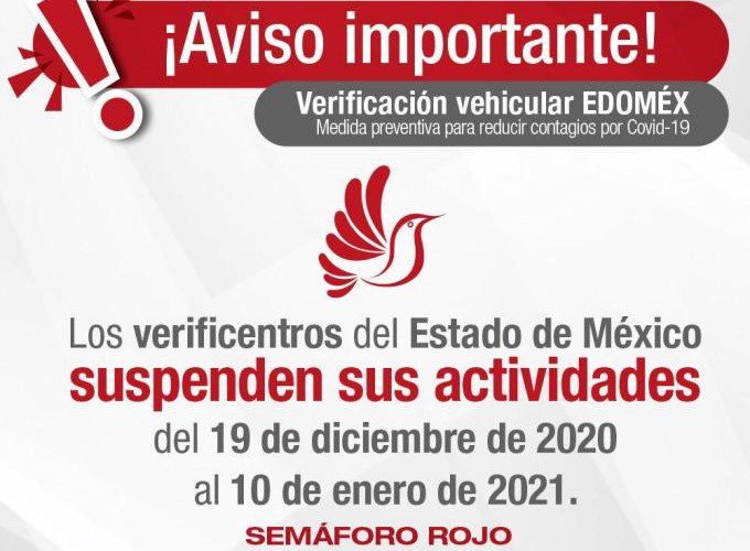 Verificentros del Estado de México cierran hasta enero