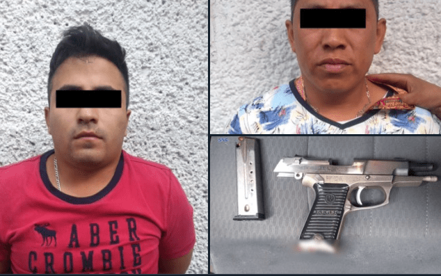 Dos detenidos en Iztacalco por realizar disparos al aire y portar un arma de fuego