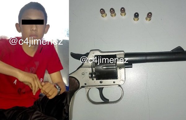 Menor de 14 años encañonaba automovilistas para robarlos, fue detenido