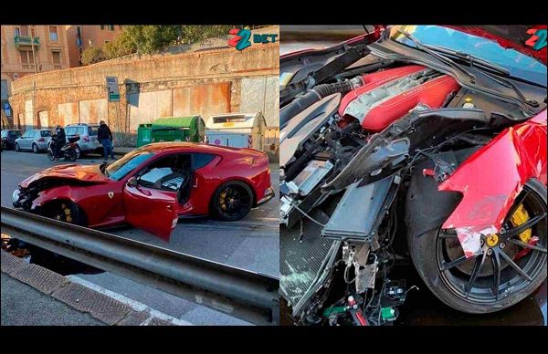 Futbolista llevó a lavar su Ferrari y se lo destrozan