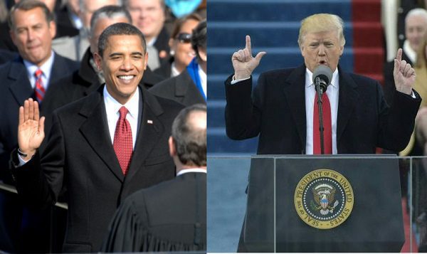 Así se vivieron los discursos de investidura de Barack Obama y Donald Trump